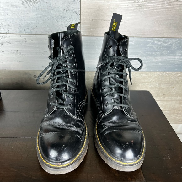 DOX™"Prescription for Comfort" Woman's Black Leather Combat Style Boot Size US 9 - Picture 2 of 8